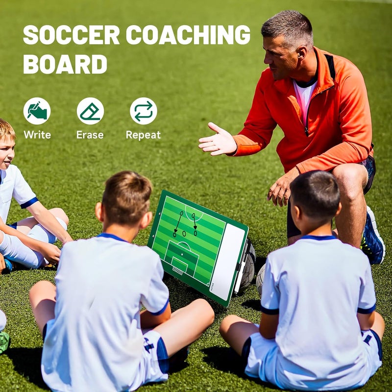 lrjrizzo Dry Erase Coaches Clipboard, Soccer Whiteboard for Coaches Double-Sided Soccer Clipboard for Coaches Writable and Erasable Dry Erase Coaching Board Coaching Board Gift - Image 2